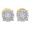 10K Yellow Gold Diamond Round Studs 4 Prong 6.35mm Cluster Earrings 0.25 Ct.