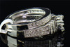 Diamond Wedding Ring Set 10K White Gold Round Flower Design Engagement 1.25 Tcw