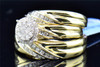 Diamond Trio Set 10K Yellow Gold Round Cut Engagement Ring Wedding Band 0.58 Tcw