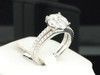 18k White Gold Round Solitaire Engagement Ring Wedding Band Bridal Set 1.56 Ct.
