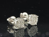 Unisex Diamond Studs 10K White Gold Round Cut Prong Setting 0.26 CT Earrings