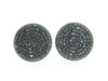 Mens Ladies Sterling Silver Black Diamond Square Circle Earrings Studs 0.95 ct.