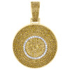 10K Yellow Gold Real Diamond Dome Puff Medallion Pendant Men's Pave Charm 1 CT.