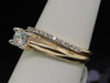 Round Diamond Solitaire Engagement Ring Yellow Gold Wedding Band Set 0.76 Ct.