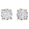 Diamond Solitaire Earrings 14K Yellow Gold Round Cut Design Studs 1.25 Tcw.