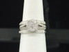 14k White Gold Princess Round Diamond 3 Piece Engagement Wedding Bridal Set 1 Ct