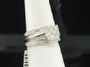 14k White Gold Princess Round Diamond 3 Piece Engagement Wedding Bridal Set 1 Ct