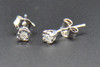 Round Cut Diamond Studs 10K White Gold Fanook Setting Earrings 0.04 Ct