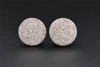 Diamond Circle 3D Stud Earrings 10K White Gold Round Cut 0.45 Ct 11.75mm