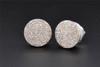 Diamond Circle 3D Stud Earrings 10K White Gold Round Cut 0.45 Ct 11.75mm