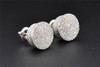 Diamond Circle 3D Stud Earrings 10K White Gold Round Cut 0.45 Ct 11.75mm