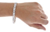 Diamond Statement Bracelet White Gold 8.5" Pave Link Round Cut Bangle 1.49 Ct.