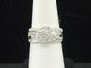Diamond Wedding Bridal Set 14K White Gold Princess Engagement Ring 0.75 Tcw.