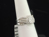 Diamond Wedding Bridal Set 14K White Gold Princess Engagement Ring 0.75 Tcw.