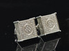 Diamond 3D Cube Studs 10K White Gold Round Cut Pave Square Design 0.30 Tcw.