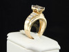 Ladies 14K Yellow Gold Brown Princess Cut Diamond Engagement Ring Wedding Bridal