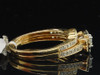 Round Cut Diamond Engagement Ring Halo 14K Yellow Gold Wedding Bridal Set .55 Ct
