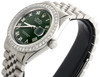 Mens Rolex 36mm DateJust Diamond Jubilee Watch Roman Numeral Green Dial 1.90 CT.