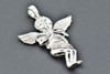 Diamond Mini Angel Pendant .925 Sterling Silver Charm & Moon-Cut Chain 0.50 CT