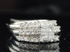 Diamond 3 Piece Wedding Bridal Set 14K White Gold Princess Cut Engagement Ring