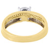 10K Yellow Gold Diamond Trio Set Matching Milgrain Engagement Ring & Band 0.42Ct