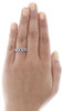 Diamond Created Blue Sapphire Fashion Band 10K White Gold Cocktail Ring 0.53 tcw