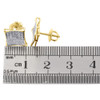 10K Yellow Gold Diamond Studs Concave Kite Pave Mens Ladies Earrings 0.25 Ct.