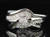 Diamond Solitaire Bridal Set Ladies 14K White Gold Round Engagement Ring 1/2 Tcw