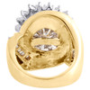 10K Yellow Gold Diamond Cocktail Right Hand Ring Ladies Cluster Style Band 2 CT.