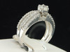 Round Diamond Bridal Engagement Ring Wedding Band Set 10K White Gold 0.97 Ct.