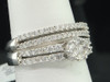 Round Diamond Bridal Engagement Ring Wedding Band Set 10K White Gold 0.97 Ct.