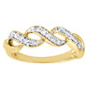 10K Yellow Gold Round Diamond Ring Fashion Twisted Infinity Cocktail Band 0.20 C