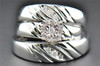 Diamond Trio Set Round Cut His & Her Matching Wedding Engagement Ring 0.20 Ct