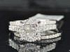 Princess Cut Diamond 3 Piece Bridal Set 14k White Gold Engagement Wedding Ring