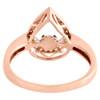 10K Rose Gold Dancing Diamond Teardrop Ring Cocktail Statement Band 0.38 CT.