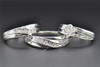 Diamond Trio Set Matching Engagement Ring Wedding Band 14K White Gold 0.71 Ct