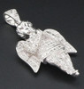 Diamond Mini Angel Pendant Sterling Silver Fully Iced Charm 0.25 Ct. w/ Chain