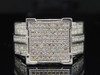 LADIES .925 STERLING SILVER PAVE DIAMOND BIG FACE RING