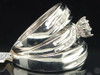 Men's Ladies .925 Sterling Silver Diamond Engagement Ring Wedding Band Trio Set