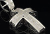 Diamond Domed Cross Charm Mens .925 Sterling Silver Pave Pendant 1.25 Tcw.