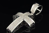 Diamond Domed Cross Charm Mens .925 Sterling Silver Pave Pendant 1.25 Tcw.