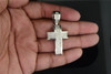 Diamond Domed Cross Charm Mens .925 Sterling Silver Pave Pendant 1.25 Tcw.