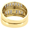 Ladies 14K Yellow Gold Diamond Engagement Ring Trio Set Mens Wedding Band .80 Ct