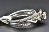 Diamond Bridal Set Solitaire Engagement Ring Infinity Band 14K White Gold 1 Ct