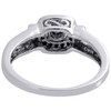 Black Diamond Halo Fashion Ring White Gold Solitaire Round Cocktail Band .20 Ct.