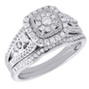 Diamond Flower Engagement Wedding Ring White Gold Solitaire Bridal Set 0.39 Tcw