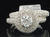Ladies 14K White Gold Diamond Engagement Ring Wedding Band Bridal Set 2.20 Ct.