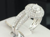Ladies 14K White Gold Diamond Engagement Ring Wedding Band Bridal Set 2.20 Ct.
