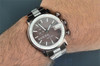 Mens Custom Diamond Gucci Ya101341 Brown PVD Metal Band Chrono Watch 6.50 ct.