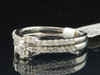 14K White Gold Round Cut Solitaire Diamond 2 Piece Engagement Bridal Set .54 Ct.